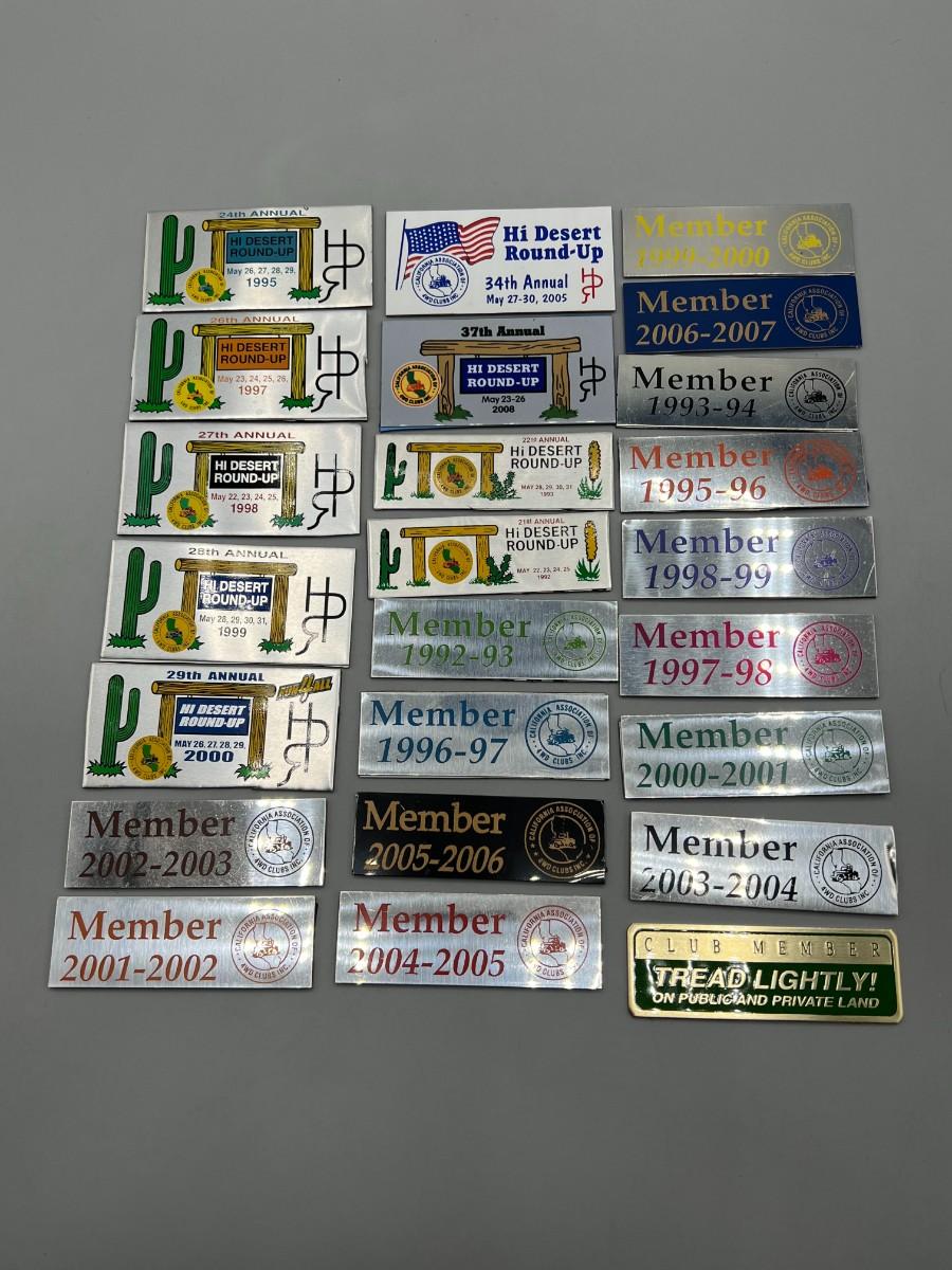 Lot of Retro Hi Desert Round Up 4WD Clubs Tread Lightly Club Member