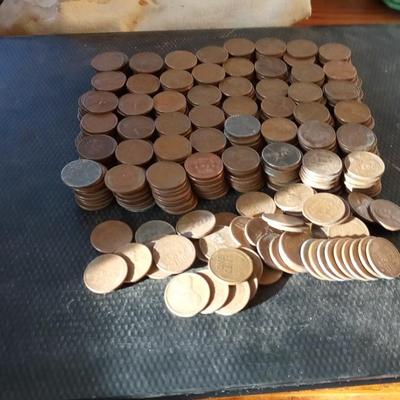 LOT 2  OVER 500 OLD PENNIES
