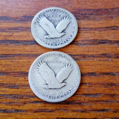 LOT 6   TWO OLD STANDING LIBERTY QUARTERS