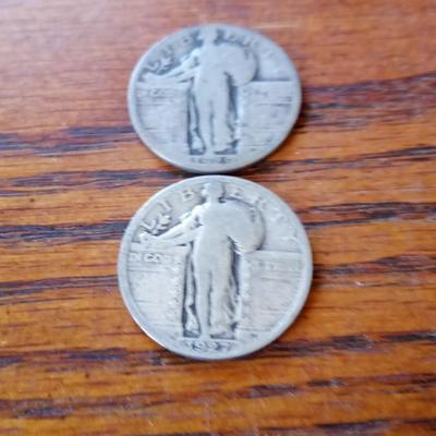LOT 6   TWO OLD STANDING LIBERTY QUARTERS