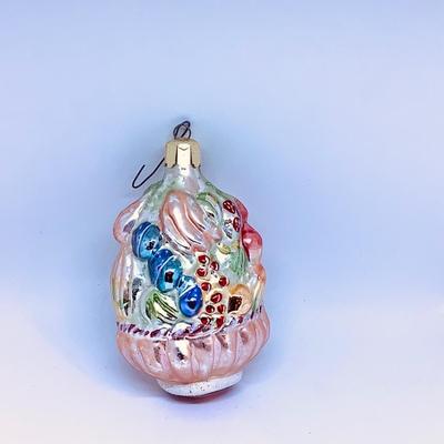 1480 Christopher Radko 1991 Fruit Basket Glass Ornament