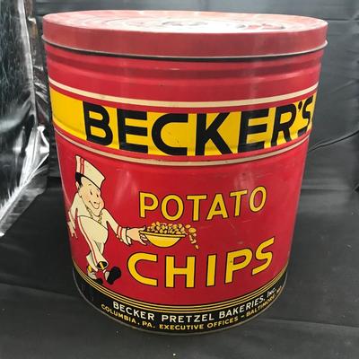 LARGE BECKERS TIN