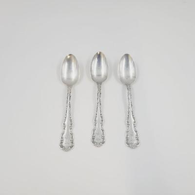 3 1891 GRHAM STERLING SILVER SPOONS - LOUIS XV PATTERN