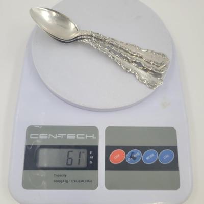 3 1891 GRHAM STERLING SILVER SPOONS - LOUIS XV PATTERN