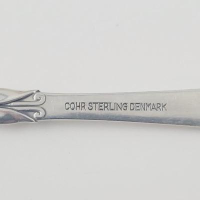 ANTIQUE COHR DENMARK STERLING SET OF 6 SPOONS W/ CASE