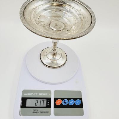 HUNT STERLING SILVER WEIGHTED PEDESTAL CANDY DISH