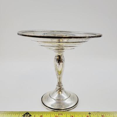 HUNT STERLING SILVER WEIGHTED PEDESTAL CANDY DISH