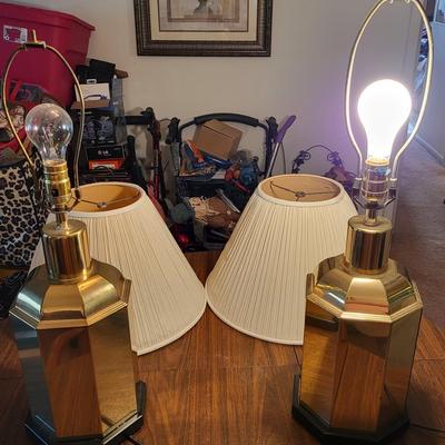 2 Vintage Gold Lamps