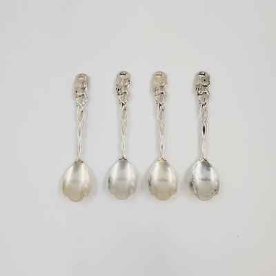 4 - A B NILS-JOHAN SWEDEN NICKEL SILVER COCKTAIL SPOONS