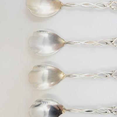 4 - A B NILS-JOHAN SWEDEN NICKEL SILVER COCKTAIL SPOONS
