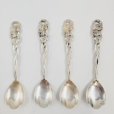 4 - A B NILS-JOHAN SWEDEN NICKEL SILVER COCKTAIL SPOONS
