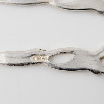2 A B NILS-JOHAN SWEDEN NICKEL SILVER COCKTAIL FORKS