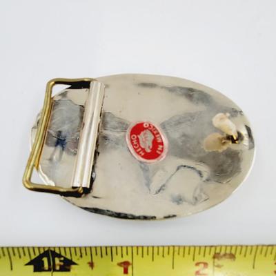 ABALONE MEXICAN SILVER SCORPION SMALL BELT BUCKLE