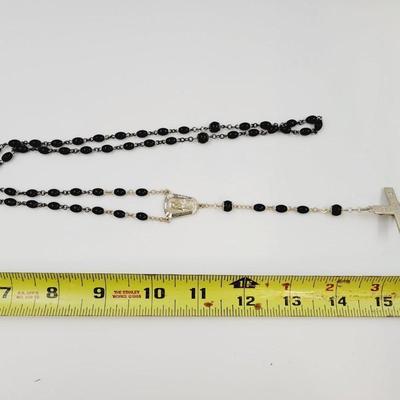 BEAUTFUL STERLING CROSS ROSARY