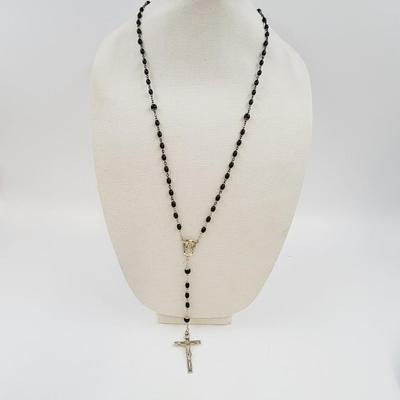 BEAUTFUL STERLING CROSS ROSARY
