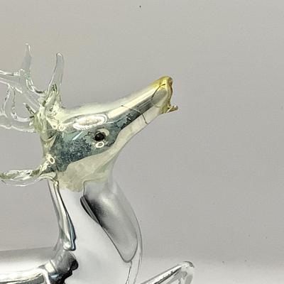 1476 Vintage German Mercury Glass Deer Decor  w/ Tree