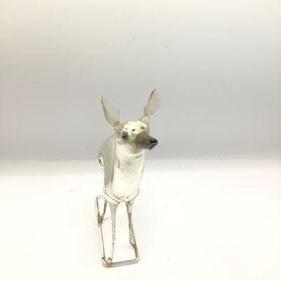 1477 Vintage Small German Mercury Glass Deer Ornament