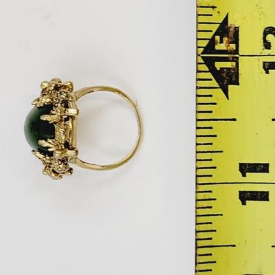 VINATGE 18k HGE FAUX JADE ART RING