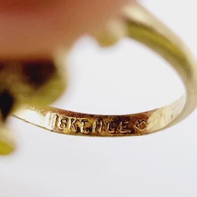 VINATGE 18k HGE FAUX JADE ART RING