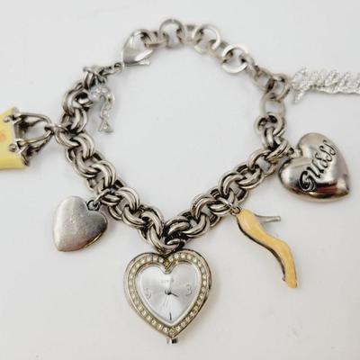 FANTASTIC GUESS WATCH CHARM BRACELET