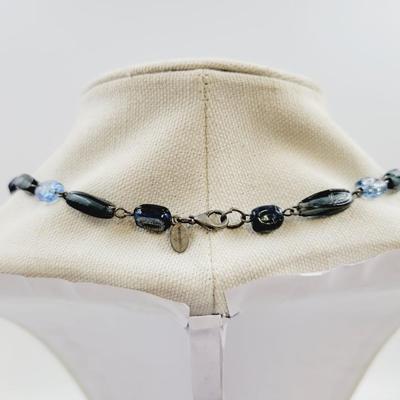 WORTHINGTON BLUE CAMEO & STONE NECKLACE