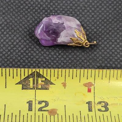 BEAUTIFUL AMETHYST GOLD TONED PENDANT