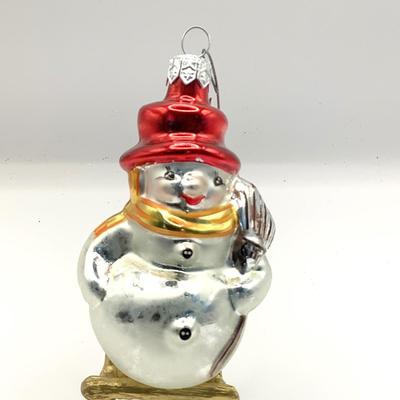 1483 Christopher Radko 1999 Littlest Snowman Glass Ornament