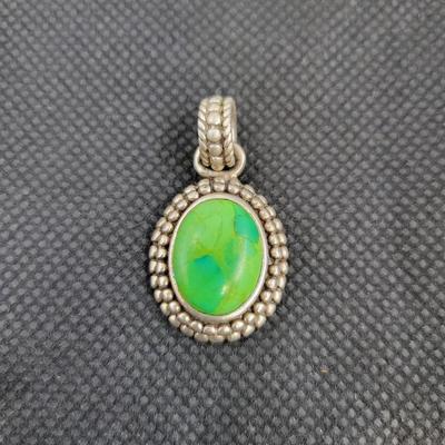 BARSE. 925 COPPER GREEN TURQUOISE PENDANT