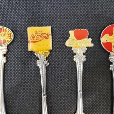 SILVER PLATE COCA-COLA COLLECTABLE SET OF 4 SPOONS