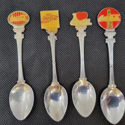 SILVER PLATE COCA-COLA COLLECTABLE SET OF 4 SPOONS