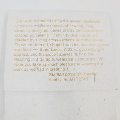 DAAMAN MILLIFORE PORCELAIN LEAF ART BROOCH