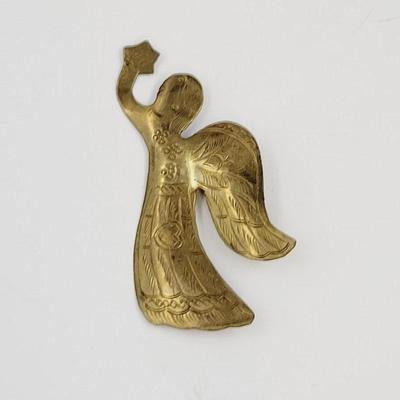 BRASS ANGEL ART PIN