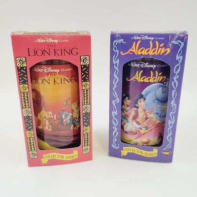 VINTAGE WALT DISNEY BURGER KIND LION KING & ALADDIN COLLECTORS CUPS