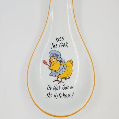FUN GEORGE GOOD "KISS THE COOK" UTENSIL HOLDER