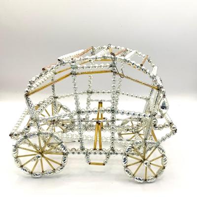 1490 Vintage Large Mercury Glass Carriage Ornament