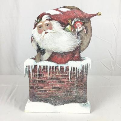 Lot. 1494. Hand Painted Santa Stand by K. Seburn