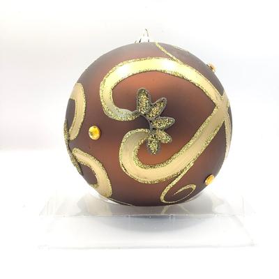 1499 Large 5" Round Jim Marvin Glass Ornament
