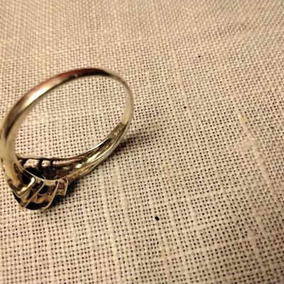 .45ctw Blue Sapphire & H-SI Diamond 925 Sterling Silver Ring Size 7