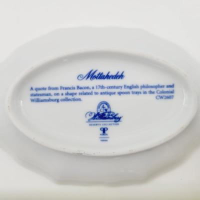 MOTTAHEDEH WILLIAMSBURG OVAL TRINKET DISH "KNOWLEDGE IS POWER"