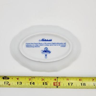 MOTTAHEDEH WILLIAMSBURG OVAL TRINKET DISH "KNOWLEDGE IS POWER"