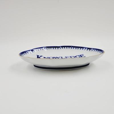 MOTTAHEDEH WILLIAMSBURG OVAL TRINKET DISH "KNOWLEDGE IS POWER"