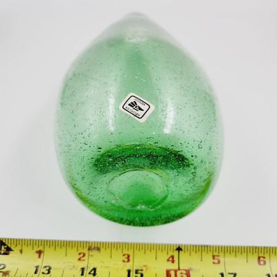 3 VINTAGE HAND BLOWN BUBBLE GLASS VASES - MADE IN MEXICO