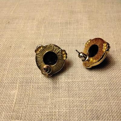 Elegant Black Button Earrings