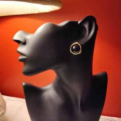 Elegant Black Button Earrings