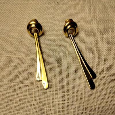 Unique Gold Tone Dangle Earrings