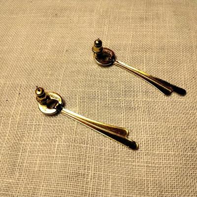 Unique Gold Tone Dangle Earrings