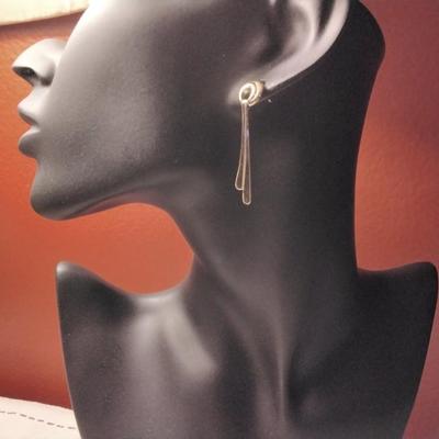 Unique Gold Tone Dangle Earrings