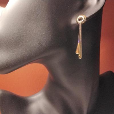 Unique Gold Tone Dangle Earrings