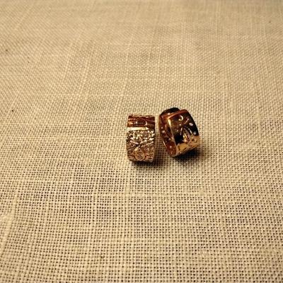 50ctw H-SI Diamond 14K Rose Gold 925 Sterling Silver Huggie Earrings