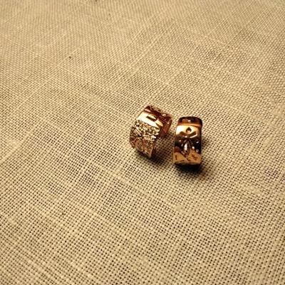 50ctw H-SI Diamond 14K Rose Gold 925 Sterling Silver Huggie Earrings